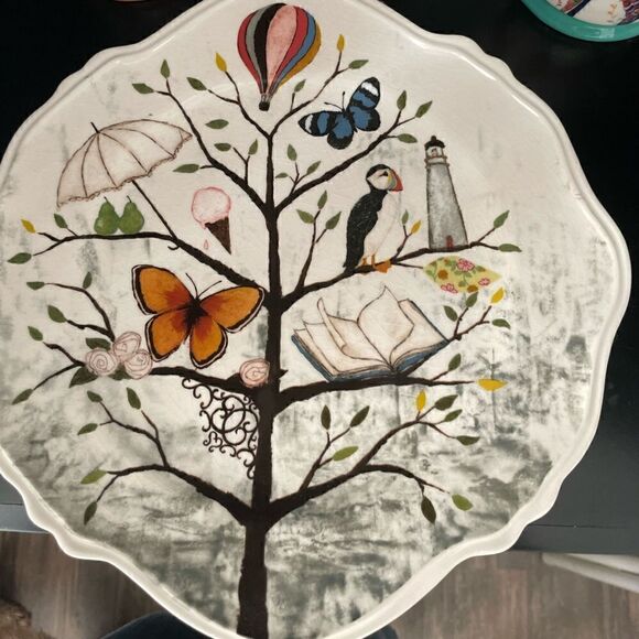 Rebecca Rebouche Curious Deciduous flutter & flounce dinner plate. - Picture 3 of 4